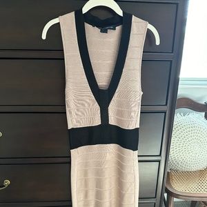 French Connection Bandage Bodycon Dress Pink and Black Size 6